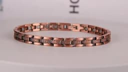 ARADOO Pure Copper Magnetic Bracelet Necklace for Men Women Copper Wristband with 3500 Gauss Magnets Jewelry Gifts