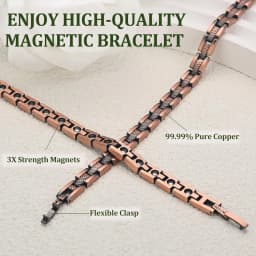 ARADOO Pure Copper Magnetic Bracelet Necklace for Men Women Copper Wristband with 3500 Gauss Magnets Jewelry Gifts