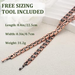 ARADOO Pure Copper Magnetic Bracelet Necklace for Men Women Copper Wristband with 3500 Gauss Magnets Jewelry Gifts