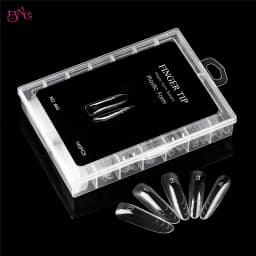 BNG New 70/140Pcs Clear Nail Dual Form Poly Extension Gel Molds Reusable Acrylic Nail Forms 12 Types False Tips with Scale Line