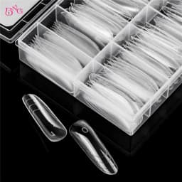 BNG New 70/140Pcs Clear Nail Dual Form Poly Extension Gel Molds Reusable Acrylic Nail Forms 12 Types False Tips with Scale Line