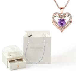 Heart Pendant Necklaces For Women With Rose Flower Gift Box Girlfriend Mother Family Birthday Fashion Romantic Surprise Gifts