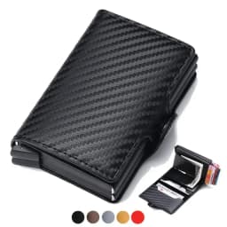 New Double Layer High Capacity Men ID Credit Bank Card Holder Wallet Anti Rfid Blocking Protected Magic Mini Small Money Wallets