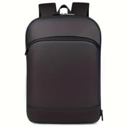 One men's plain business backpack with a luggage strap for commuting.