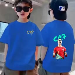 Summer Cotton Children T-shirt CR7 Ronaldo Breathable Boy Casual Fashion Short Sleeve Kid Idol Clothes Sport Baby Tee Tops