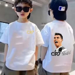 Summer Cotton Children T-shirt CR7 Ronaldo Breathable Boy Casual Fashion Short Sleeve Kid Idol Clothes Sport Baby Tee Tops