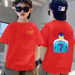Summer Cotton Children T-shirt CR7 Ronaldo Breathable Boy Casual Fashion Short Sleeve Kid Idol Clothes Sport Baby Tee Tops