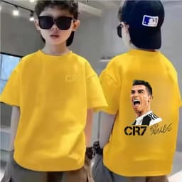 Summer Cotton Children T-shirt CR7 Ronaldo Breathable Boy Casual Fashion Short Sleeve Kid Idol Clothes Sport Baby Tee Tops