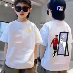 Summer Cotton Children T-shirt CR7 Ronaldo Breathable Boy Casual Fashion Short Sleeve Kid Idol Clothes Sport Baby Tee Tops