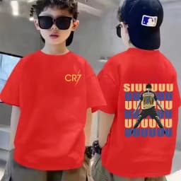 Summer Cotton Children T-shirt CR7 Ronaldo Breathable Boy Casual Fashion Short Sleeve Kid Idol Clothes Sport Baby Tee Tops