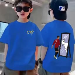 Summer Cotton Children T-shirt CR7 Ronaldo Breathable Boy Casual Fashion Short Sleeve Kid Idol Clothes Sport Baby Tee Tops
