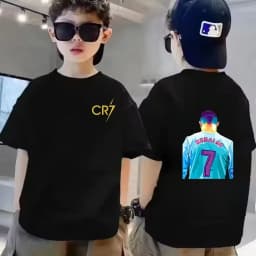 Summer Cotton Children T-shirt CR7 Ronaldo Breathable Boy Casual Fashion Short Sleeve Kid Idol Clothes Sport Baby Tee Tops