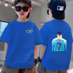 Summer Cotton Children T-shirt CR7 Ronaldo Breathable Boy Casual Fashion Short Sleeve Kid Idol Clothes Sport Baby Tee Tops