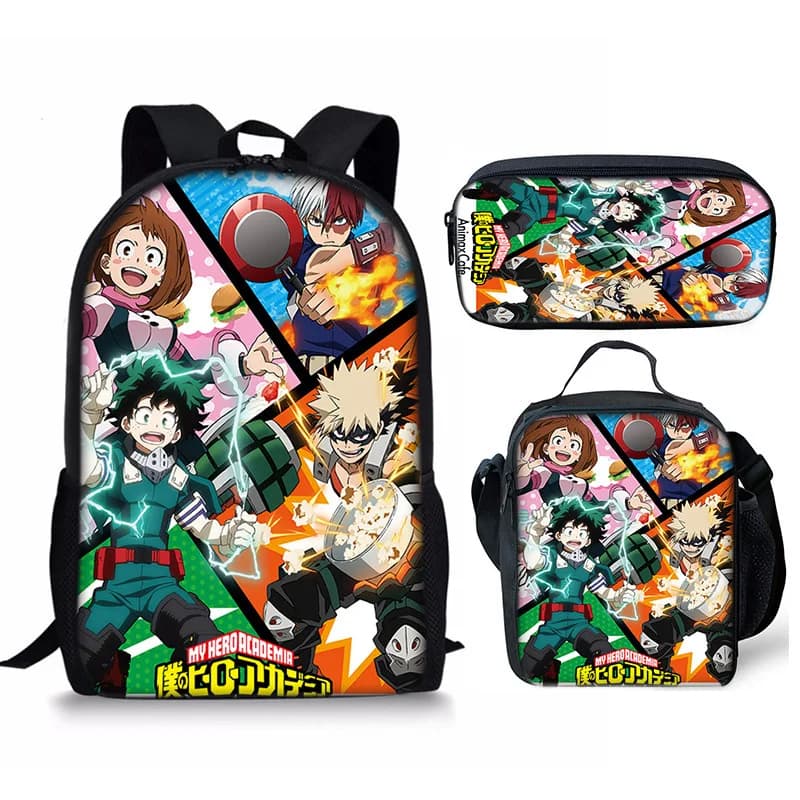 My Hero Academy backpack three piece set My Hero Academy shoulder bag pencil case backpack