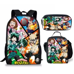 My Hero Academy backpack three piece set My Hero Academy shoulder bag pencil case backpack