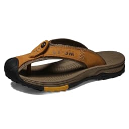 Summer Sandals Genuine Leather Flip Flops Men Classic Roman Sandals Comfortable Slipper Outdoor Casual Non-slip Beach Male Shoes