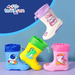 Cartoon Unicorn Girl Rabbit Children's Rain Boots Astronaut Dinosaur Pattern Rubber Rain Boots Boy Children's Waterproof Shoes