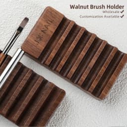 1 Pcs 6 Grids Sandalwood Nail Brush Rack Shelf Painting Pen Rest Holder Stand Wood UV Gel Brush Display Holder Wholesale