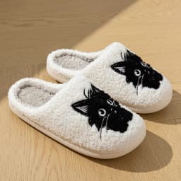 Cute Cat and Dog Exquisite Pattern Children's Slippers Indoor Winter Warm Breathable Comfortable Parent-child Leisure Home Shoes
