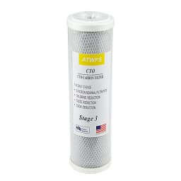 10-Inch Water Purifier Filter 5 micron PP Cotton Filter+ 1 micron PP Filter+ Activated Carbon Filter Cartridge
