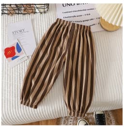 Summer Kids Casual Pants 1-6Y Simple Boys Grid Sweat Pants Korean Loose Thin Children Striped Letter Trousers