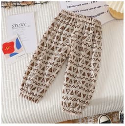 Summer Kids Casual Pants 1-6Y Simple Boys Grid Sweat Pants Korean Loose Thin Children Striped Letter Trousers