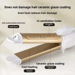 2 IN 1 Gold Negative Ion Dual Use Hair Straightening And Curling Iron Clamp Home Use Hair Styling Tool For All Hair