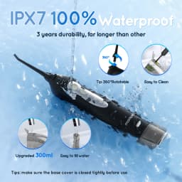 Water Floss D52 Portable Water Flosser USB Rechargeable Oral Water Jet Floss Tooth Pick 4 Jet Tip 300ml 3 Modes Teeth Clean