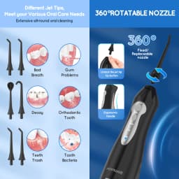 Water Floss D52 Portable Water Flosser USB Rechargeable Oral Water Jet Floss Tooth Pick 4 Jet Tip 300ml 3 Modes Teeth Clean