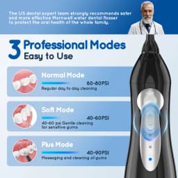 Water Floss D52 Portable Water Flosser USB Rechargeable Oral Water Jet Floss Tooth Pick 4 Jet Tip 300ml 3 Modes Teeth Clean