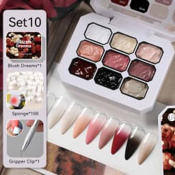 UR SUGAR 4 In 1 Pat Painting Gel Nail Polish Set 9 Colors Semi Permanent Soak Off UV LED Nails With Sponge Gradient For Nail DIY