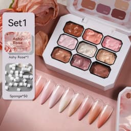 UR SUGAR 4 In 1 Pat Painting Gel Nail Polish Set 9 Colors Semi Permanent Soak Off UV LED Nails With Sponge Gradient For Nail DIY