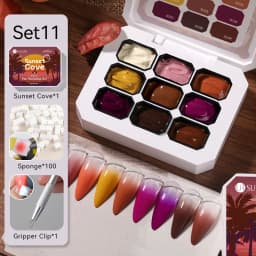 UR SUGAR 4 In 1 Pat Painting Gel Nail Polish Set 9 Colors Semi Permanent Soak Off UV LED Nails With Sponge Gradient For Nail DIY