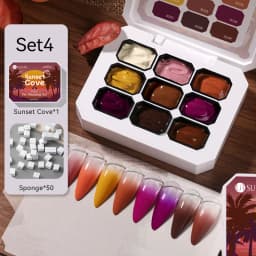 UR SUGAR 4 In 1 Pat Painting Gel Nail Polish Set 9 Colors Semi Permanent Soak Off UV LED Nails With Sponge Gradient For Nail DIY