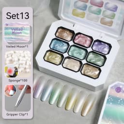 UR SUGAR 4 In 1 Pat Painting Gel Nail Polish Set 9 Colors Semi Permanent Soak Off UV LED Nails With Sponge Gradient For Nail DIY