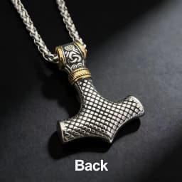 316L Stainless Steel Nordic Odin Viking Rune Pendant Chain Necklace For Men Vintage Mjolnir Jewelry Accessory Gift Box