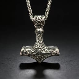 316L Stainless Steel Nordic Odin Viking Rune Pendant Chain Necklace For Men Vintage Mjolnir Jewelry Accessory Gift Box