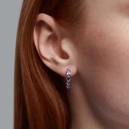 Tanzanite Clip Earrings 925 Sterling Silver Earring Round Earrings Fashion Jewelry
