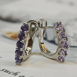 Tanzanite Clip Earrings 925 Sterling Silver Earring Round Earrings Fashion Jewelry