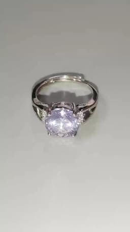 925 Sterling Silver 4 Carat Purple Nest Cut Crystal Zircon Ring Birthday Party Anniversary Gift