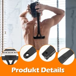 Men's Foldable Back Shaver Razor - Body Leg Hair Removal Trimmer with Handle Portable Shaving Tool for Men