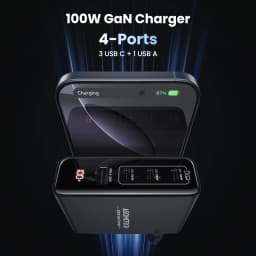 100W Gan Charger 4 Port USB Type C PD3.0 PPS Quick Charge For Macbook Pro Laptop USB Fast Charger For iPhone 17 Xiaomi Tablet
