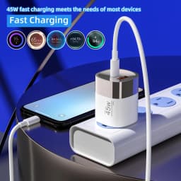 Lenovo Multi-Port 45W A+C Charger QC3.0 Fast Charging Adapter PD20Q 5V/2A Portable Power Adapter EU/US/UK Plug For iPhone iPad