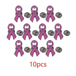 5/10/50/100 Pcs Breast Cancer Awareness Pins - Pink Cancer Ribbon Lapel Pin for Women & Charity Support - Enamel Brooches