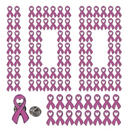 5/10/50/100 Pcs Breast Cancer Awareness Pins - Pink Cancer Ribbon Lapel Pin for Women & Charity Support - Enamel Brooches