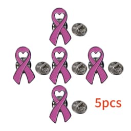 5/10/50/100 Pcs Breast Cancer Awareness Pins - Pink Cancer Ribbon Lapel Pin for Women & Charity Support - Enamel Brooches