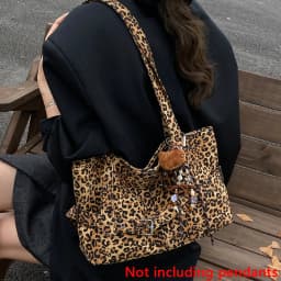 Casual Large-Capacity Leopard Print Women's Bag New Lightweight Versatile Shoulder Bag Relaxed Commuting Tote Bag