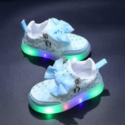 Mgo Kidss New Spring Bow-Knot Pink Princess Shoes, Casual Sports Comfortable Korean-Style Kidsren's Shoes for Kidsren Aged 1-6 Years Old with Light-Up Lights for Girls, Sports Girls' Kidsren's Shoes