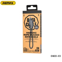 REMAX 65W Zinc Alloy Hanging Rope Braided Data Cable Type-c To Type-c PD65W High Power Fast Charge Usb Cable 20cm Length C6