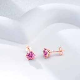 0.5-2CT Rose Gold Plated 925 Sterling Silver Sparkling Moissanite Stud Earrings Classic Gift For Women